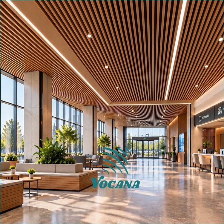 WPC Baffle Ceiling For Railway Stations | Vocana suppliers