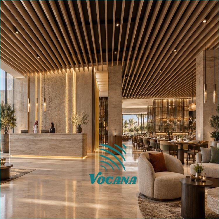WPC Baffle Ceiling For Railway Stations | Vocana factory